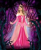 Prinsessa Aurora från Törnrosa, maskeradklänning med öppna axlar, snörning och stor rosett
